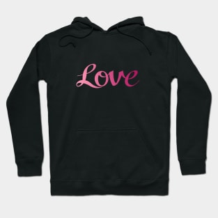 Love Script in Pink Gradient Hoodie